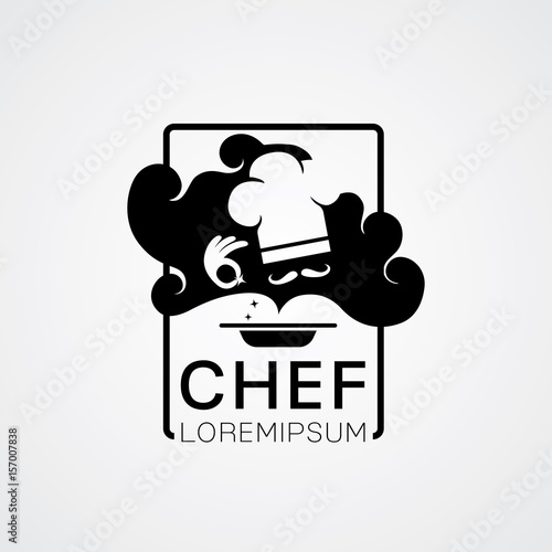 Vector of chef cooking with smoke