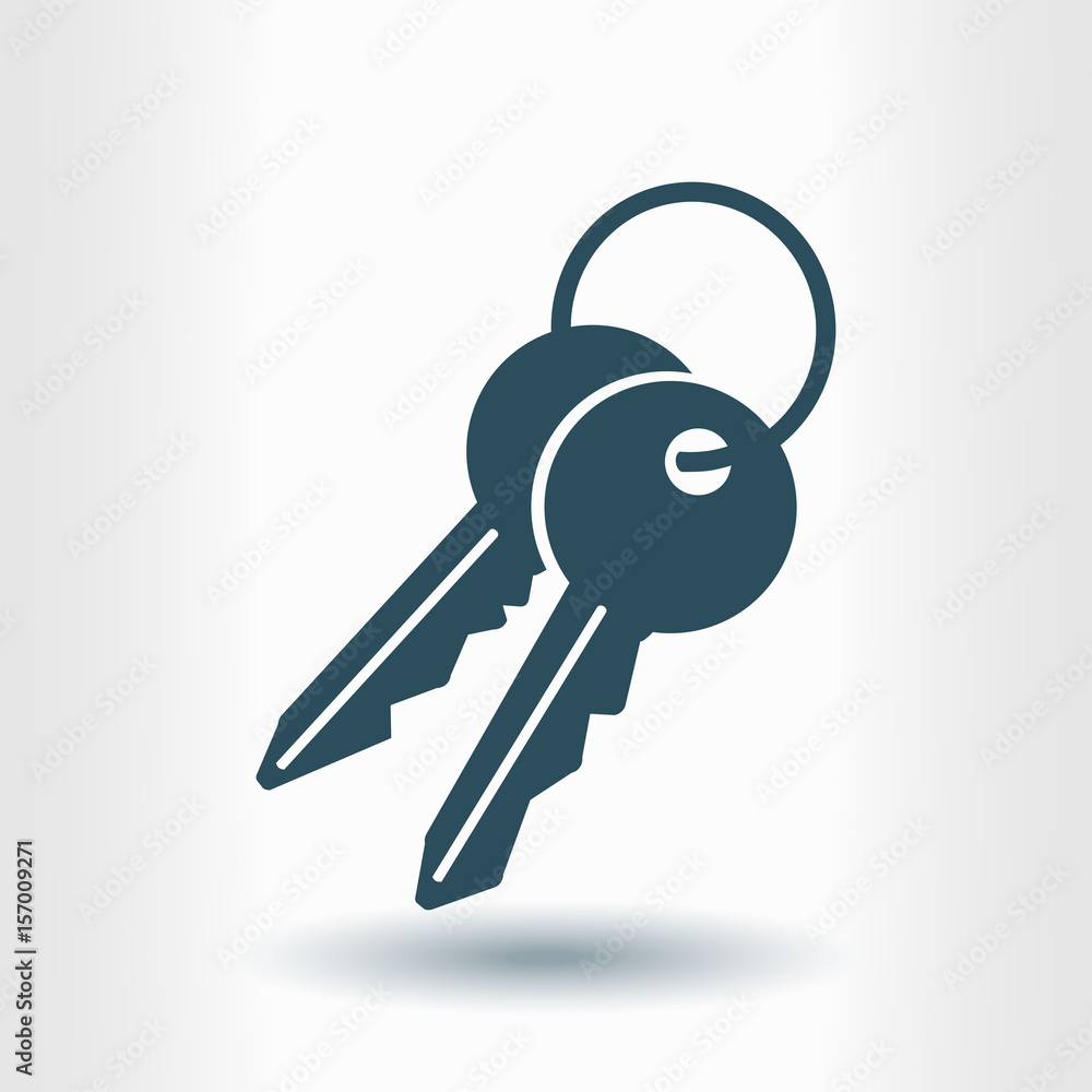 Key icon. Lock symbol. Security sign. Flat design style. Key icon. Lock symbol. Security sign. Flat design style.