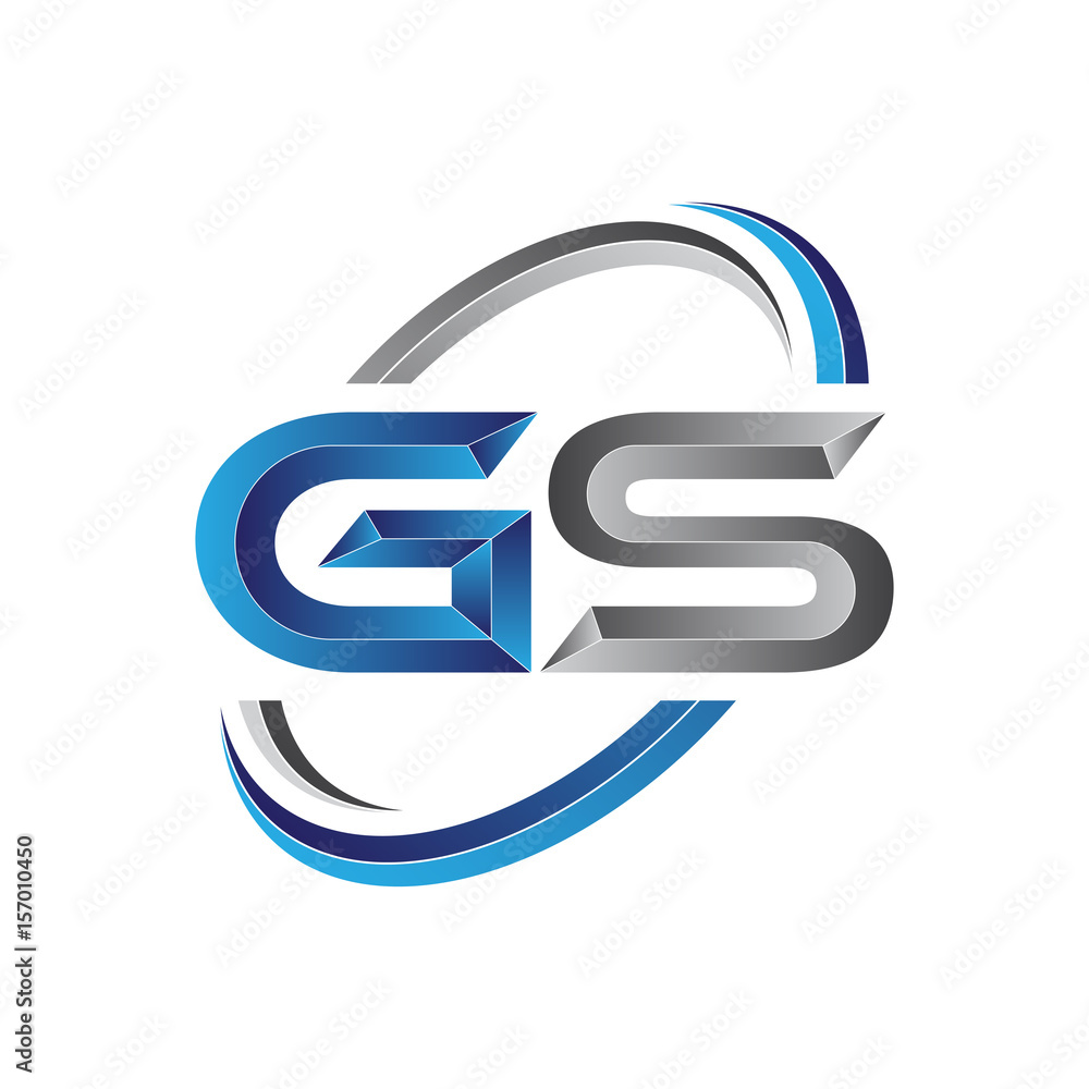 Gs g&s letter logo, abstract initial gs logo image and circle • wall  stickers flat, shape, star | myloview.com