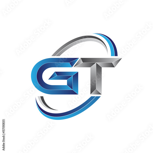 Simple initial letter logo modern swoosh GT photo