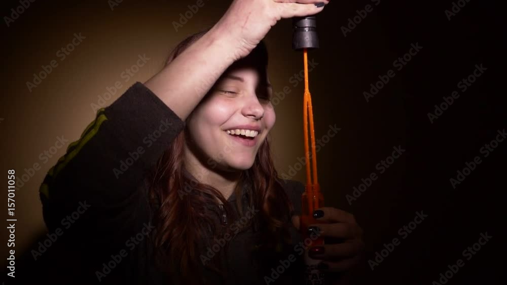 Beautiful girl blowing soap bubbles Beautiful girl blowing soap bubbles