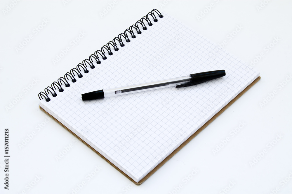 Notebook and pen on a white background Notebook and pen on a white background