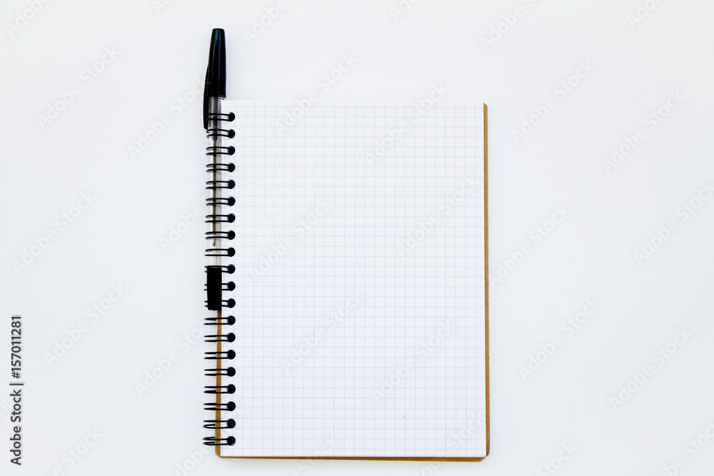 Notebook and pen on a white background Notebook and pen on a white background