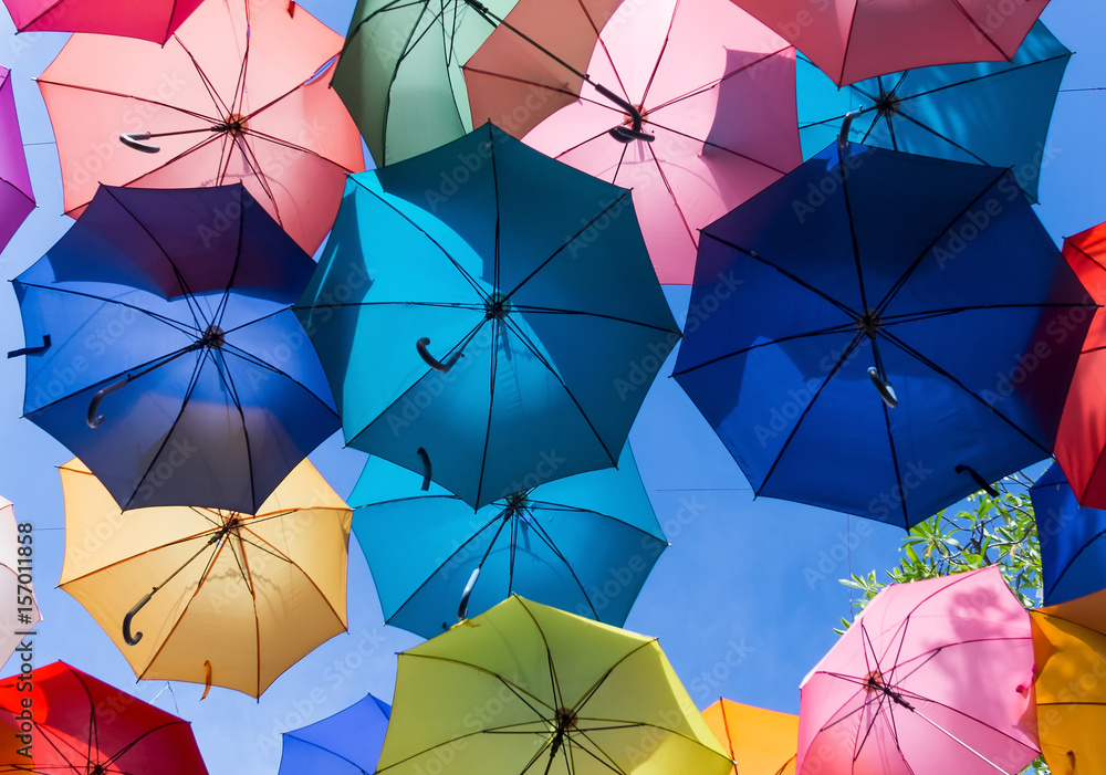 The beauty of colorful umbrellas. The beauty of colorful umbrellas.