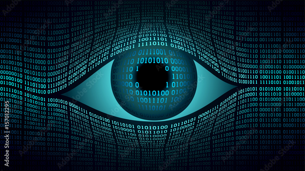Αυτοκόλλητο Big brother electronic eye concept, technologies for the global surveillance, se