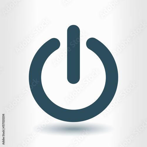 Power sign icon. Power button. Close application. Flat design style. 