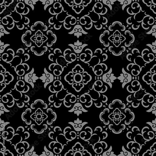 Antique seamless background curve cross vine flower