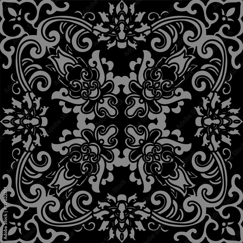 Antique seamless background botanic spiral cross flower Antique seamless background botanic spiral cross flower