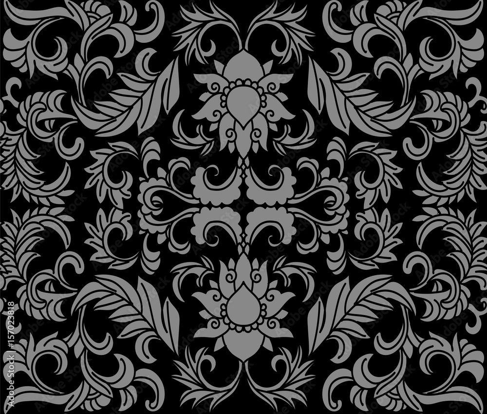 Antique seamless background botanic garden flower vine leaf Antique seamless background botanic garden flower vine leaf