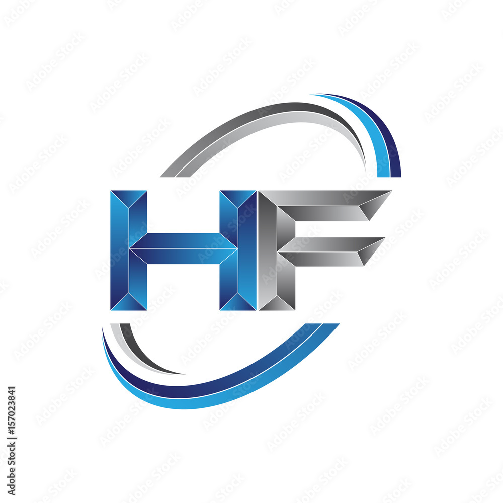 Simple initial letter logo modern swoosh HF Simple initial letter logo modern swoosh HF