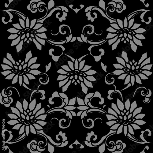 Antique seamless background cross spiral garden flower vine