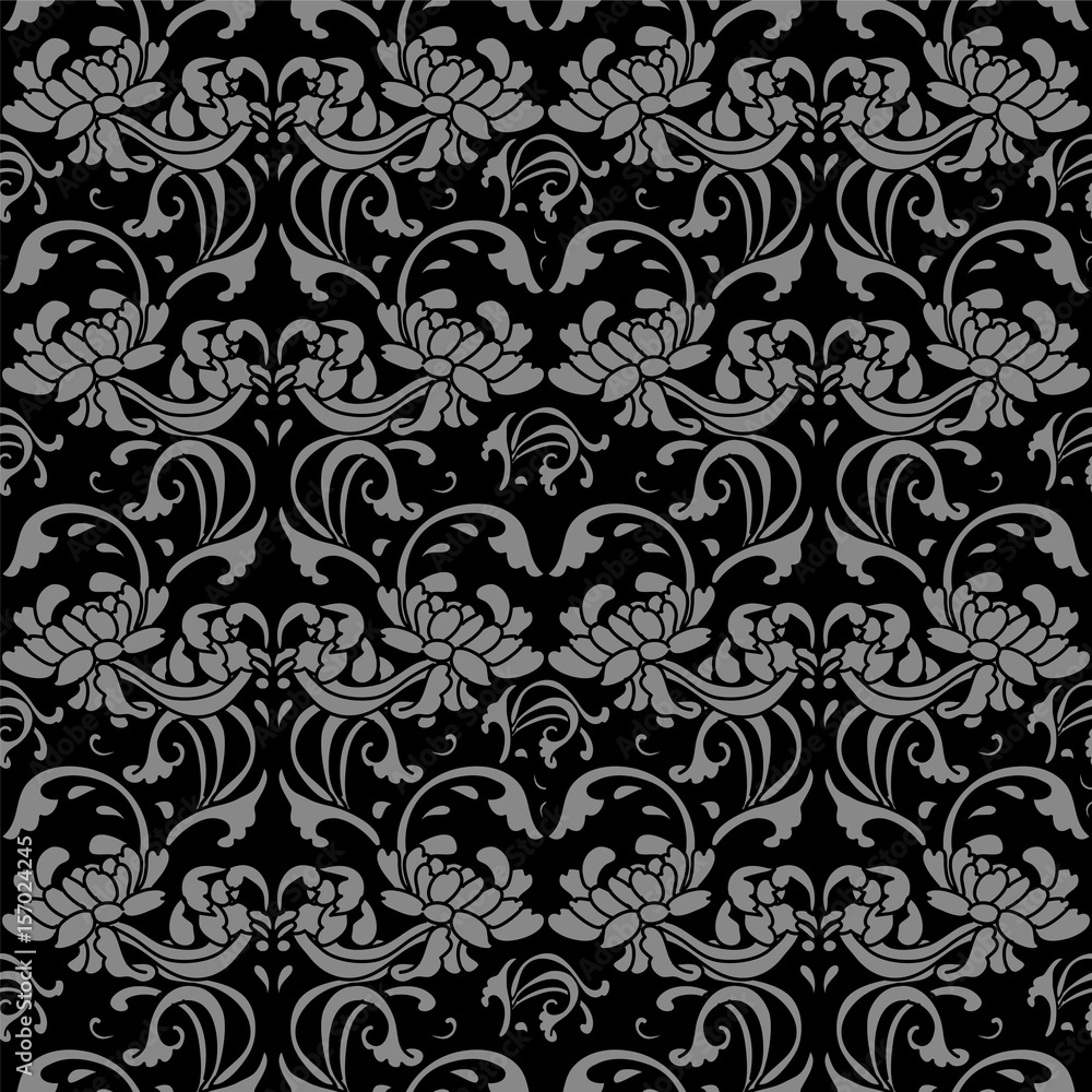 Antique seamless background garden spiral curve flower vine Antique seamless background garden spiral curve flower vine