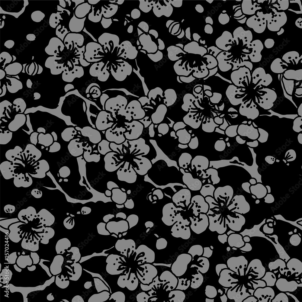 Antique seamless background cross plum blossom Antique seamless background cross plum blossom