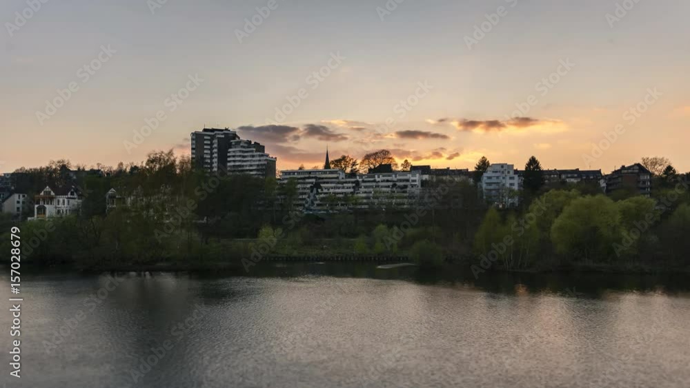 4K Zeitraffer Fluss Ruhr zum Sonnenuntergang 4K Zeitraffer Fluss Ruhr zum Sonnenuntergang