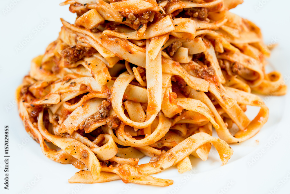 tasty pasta Italian meat sauce pasta on the table tasty pasta Italian meat sauce pasta on the table