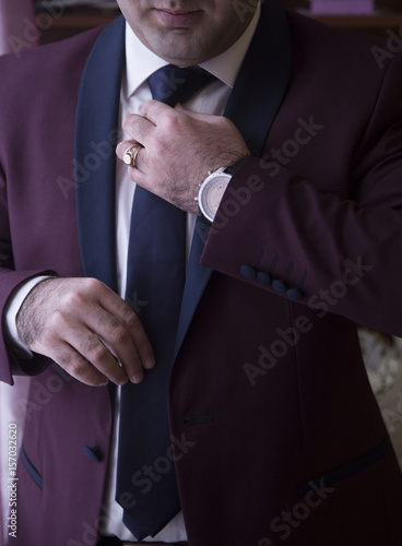 Stylish young man in suit and tie. Business style. Fashionable image. Office worker. 