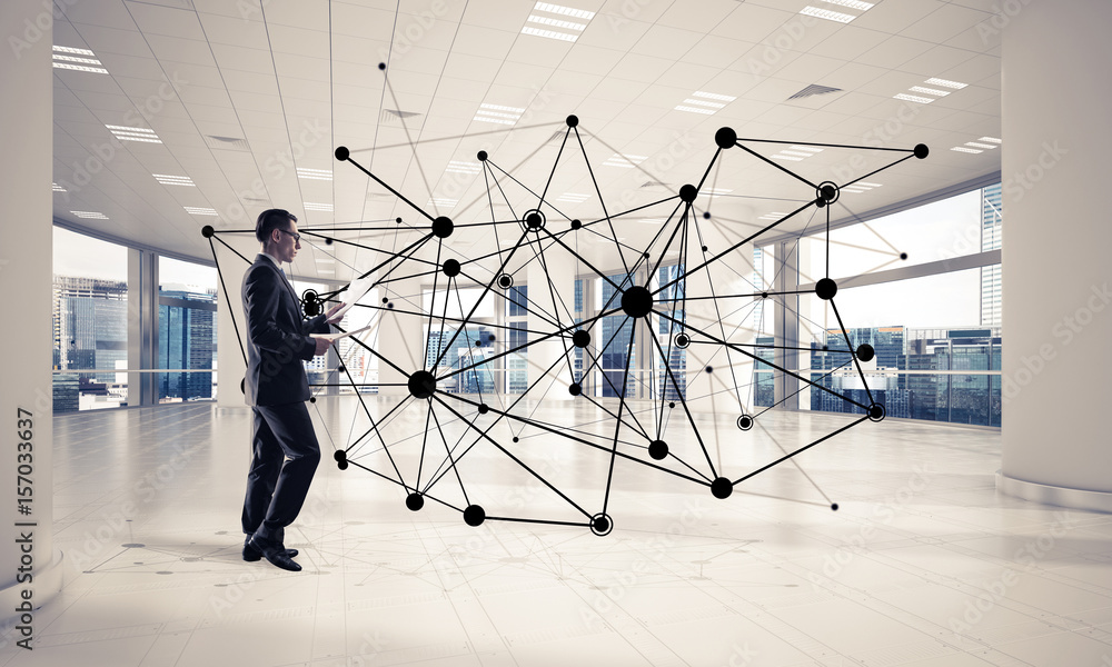 Networking and social communication concept as effective point f