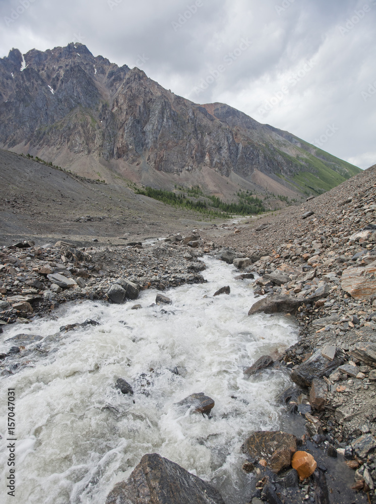 Aktru river, Altai Mountains landscape. Aktru river, Altai Mountains landscape.