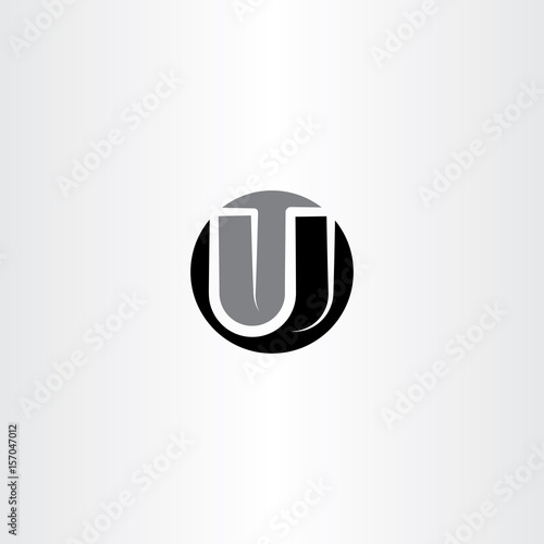 black icon letter u logotype vector sign
