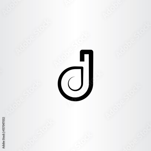 black letter d vector design element icon
