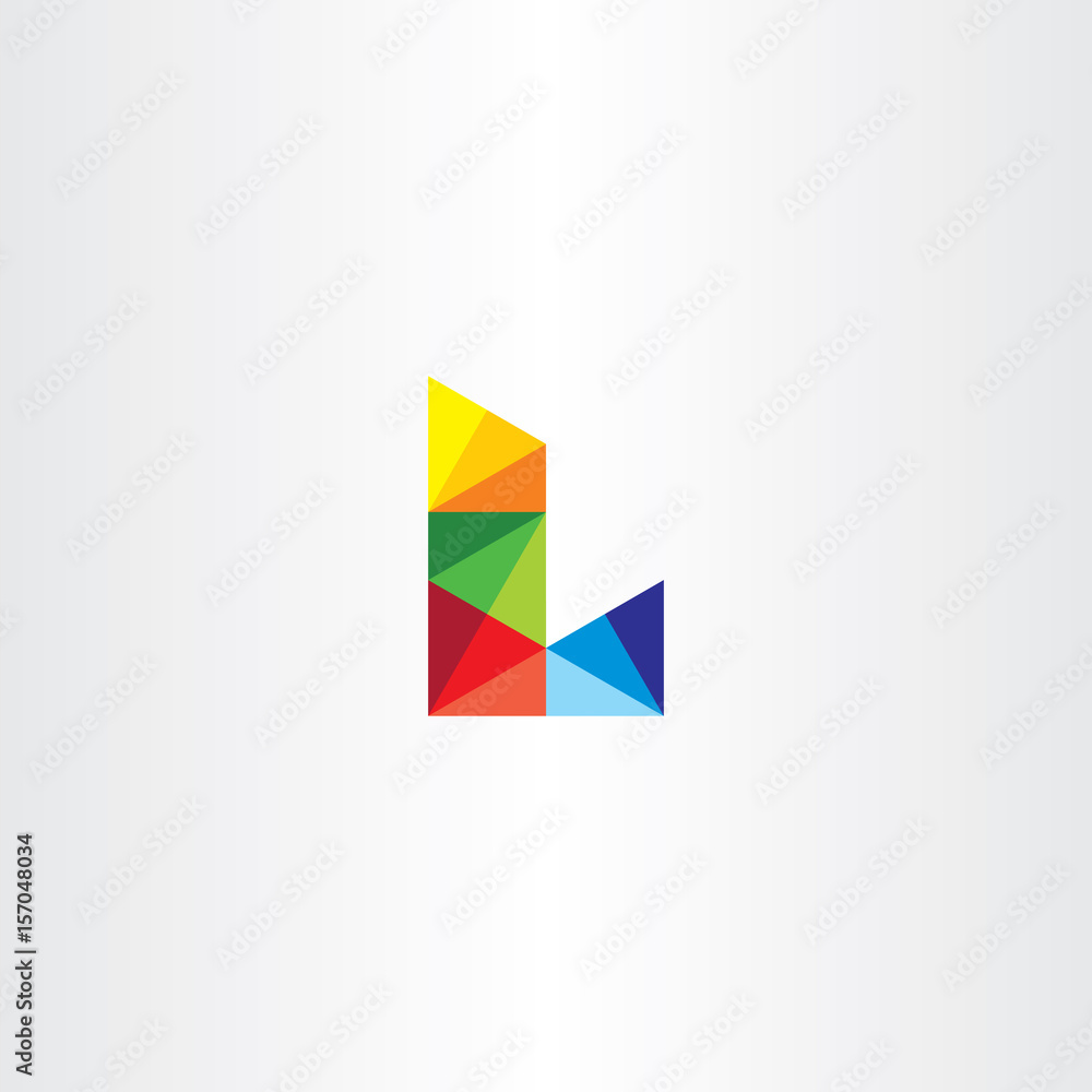 letter l colorful triangles logo icon letter l colorful triangles logo icon