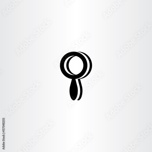 Wallpaper Mural magnifying glass icon vector black sign Torontodigital.ca