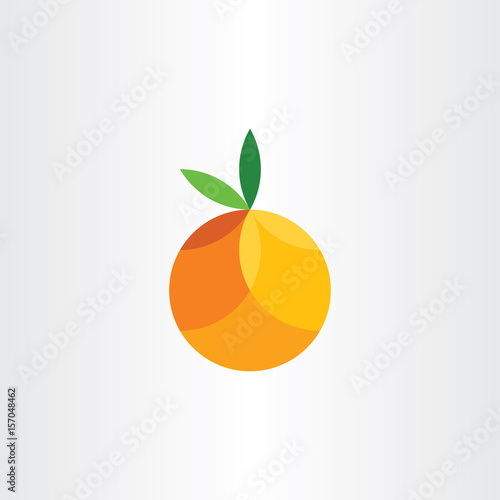 orange citrus fruit geometric icon vector