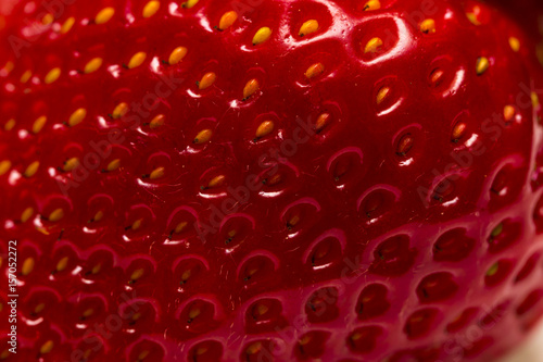 Macro photo of strawberry texture
