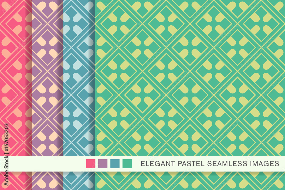 Seamless pastel background set square check cross geometry frame Seamless pastel background set square check cross geometry frame
