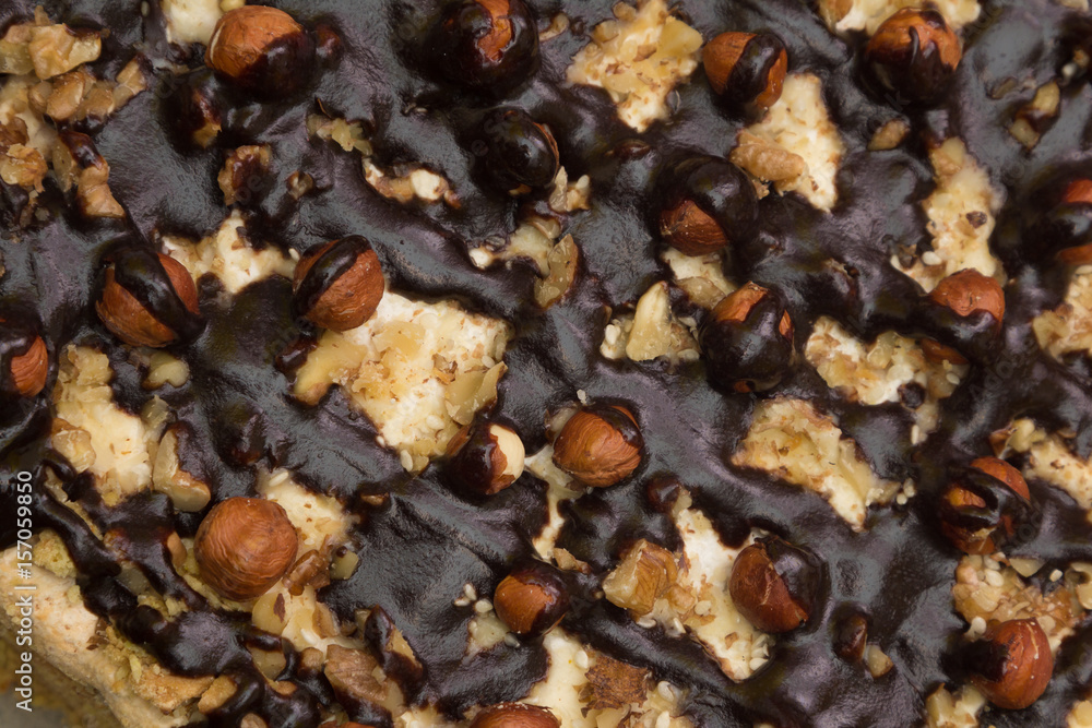 Cake with hazelnuts and chocolate - texture Cake with hazelnuts and chocolate - texture