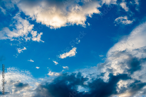 colorful dramatic sky with cloud at sunset