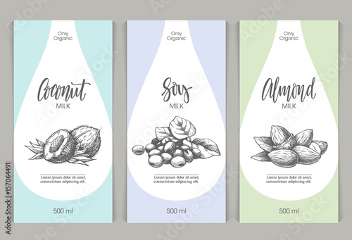 Vector set of templates packaging milk