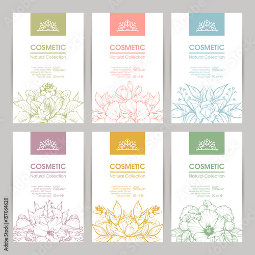 Vector set of templates packaging cosmetic