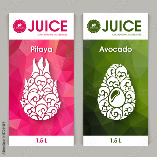 Vector set of templates packaging fruit juice