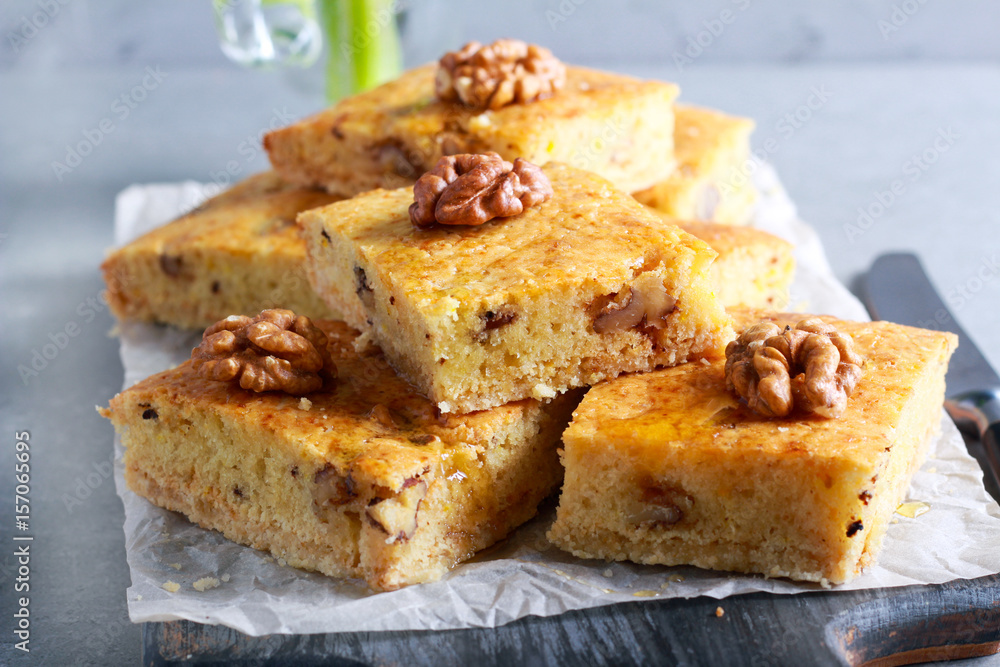 Walnut and honey cake, sliced Walnut and honey cake, sliced