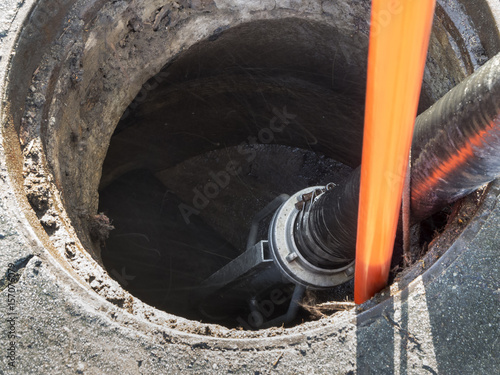 Cuadro en lienzo Sewer cleaning detail