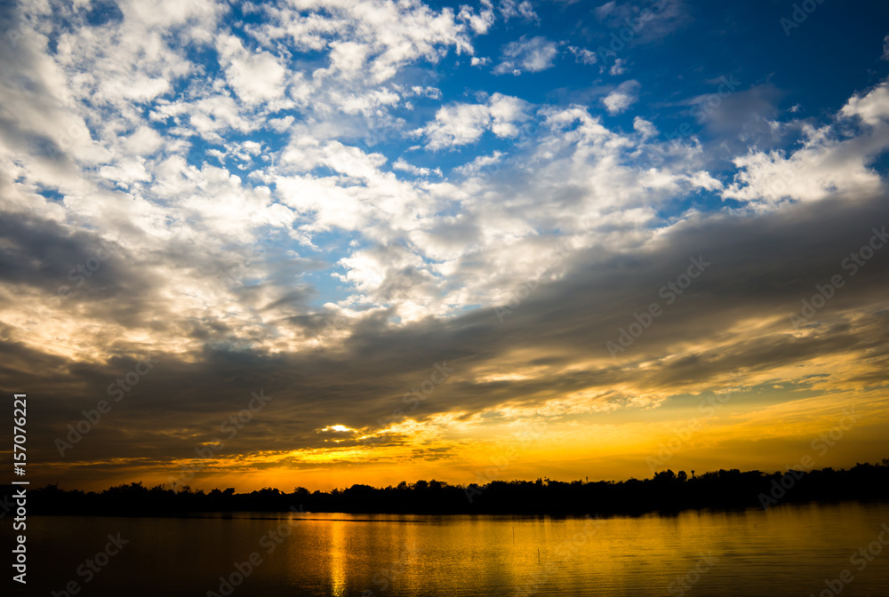 colorful dramatic sky with cloud at sunset colorful dramatic sky with cloud at sunset