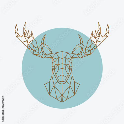 Geometric moose head. Wild animal zoo.