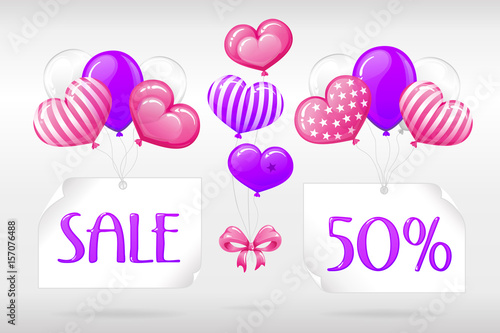 VECTOR eps 10. SALE 50%! Design FOR Mother's day, Valentine's day, Greeting, Wedding invitations and others romantic ways to use this illustration. Enjoy different  balloons colores in my portfolio!.