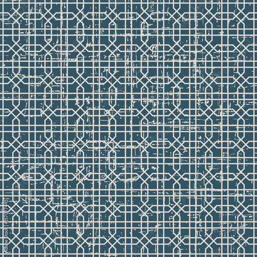 Seamless retro worn out background octagon cross geometry line
