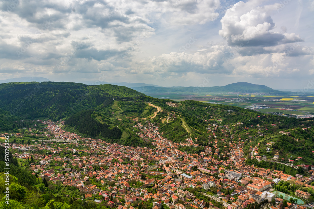 The city of Brasov (Romania) and the Surrounding Mountains 