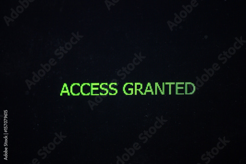 Digital access granted text on black screen