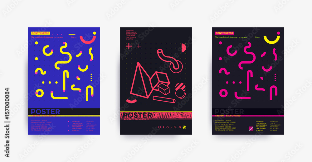 Fototapeta premium Poster set template