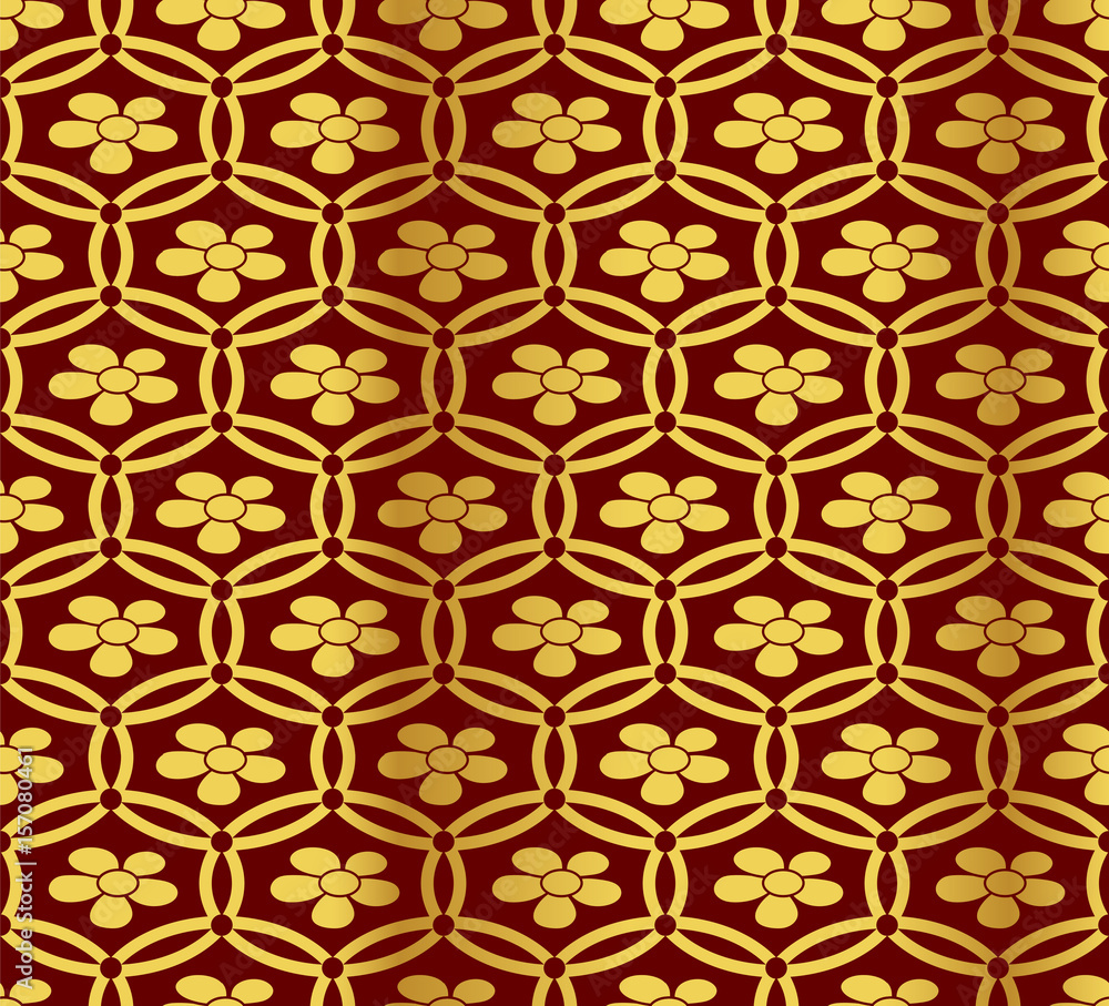 Seamless Golden Chinese Background round cross frame flower Seamless Golden Chinese Background round cross frame flower