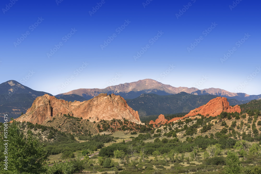 Garden of The Gods with Pikes Peak