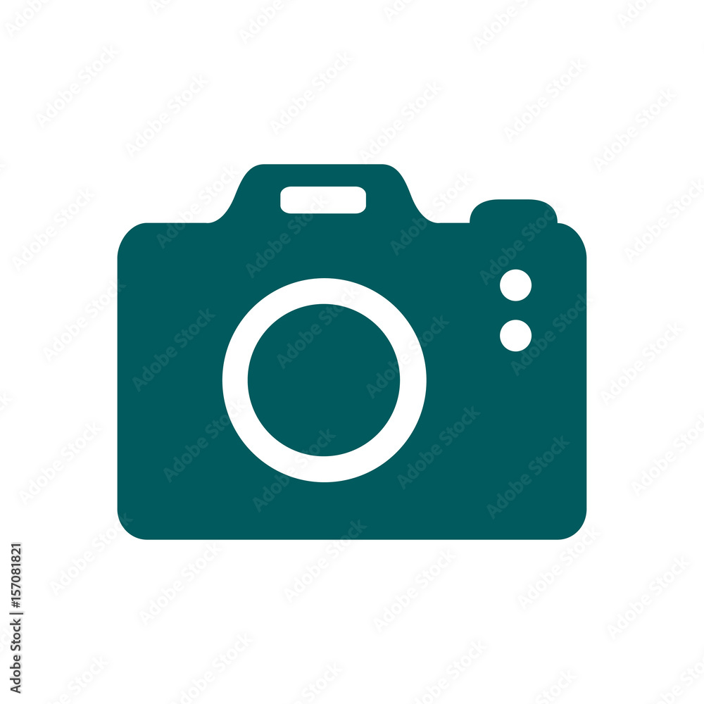 Photo camera symbol. DSLR camera sign icon. Digital camera. Flat design style. 