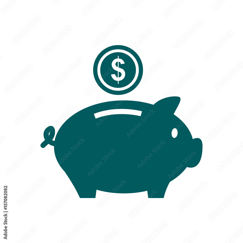 Piggy bank icon. Pictograph of moneybox. Flat design. Piggy bank icon. Pictograph of moneybox. Flat design.