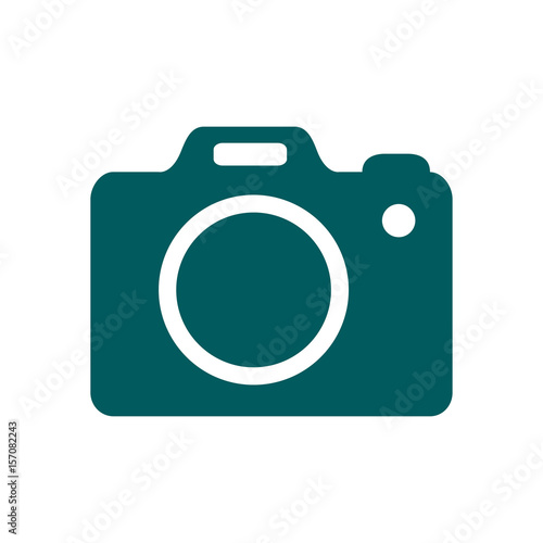 Photo camera symbol. DSLR camera sign icon. Digital camera. Flat design style. 