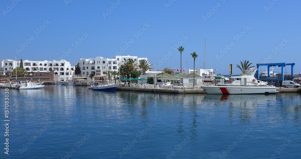 Sea pier in Tunisia. Port el Kantaoui.