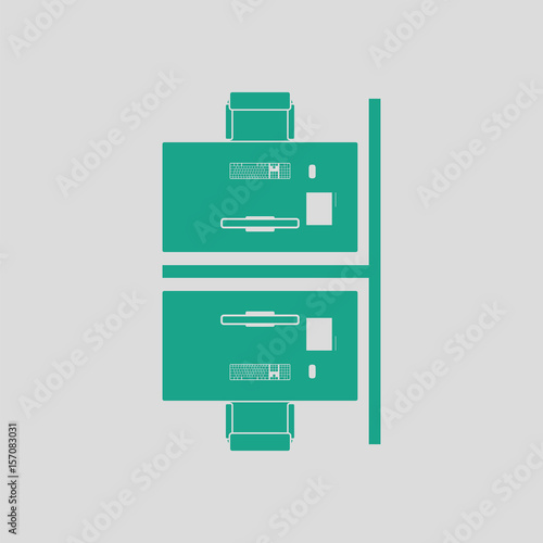 Office table top view icon